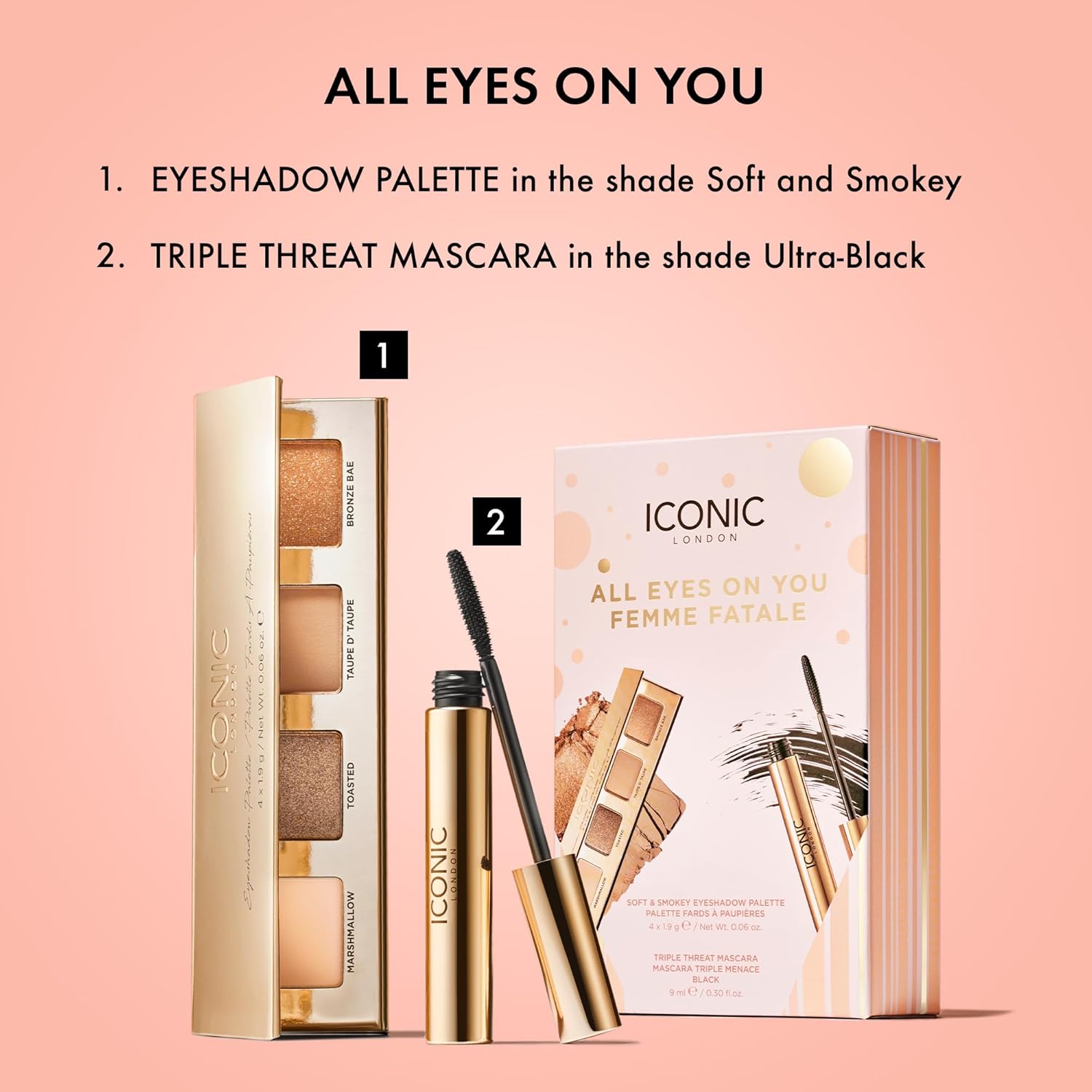 ICONIC LONDON Makeup Set for Natural Glow and Radiant Highlight, Perfect for Stocking Stuffers, Travel-Friendly, Cruelty-Free, Vegan Makeup