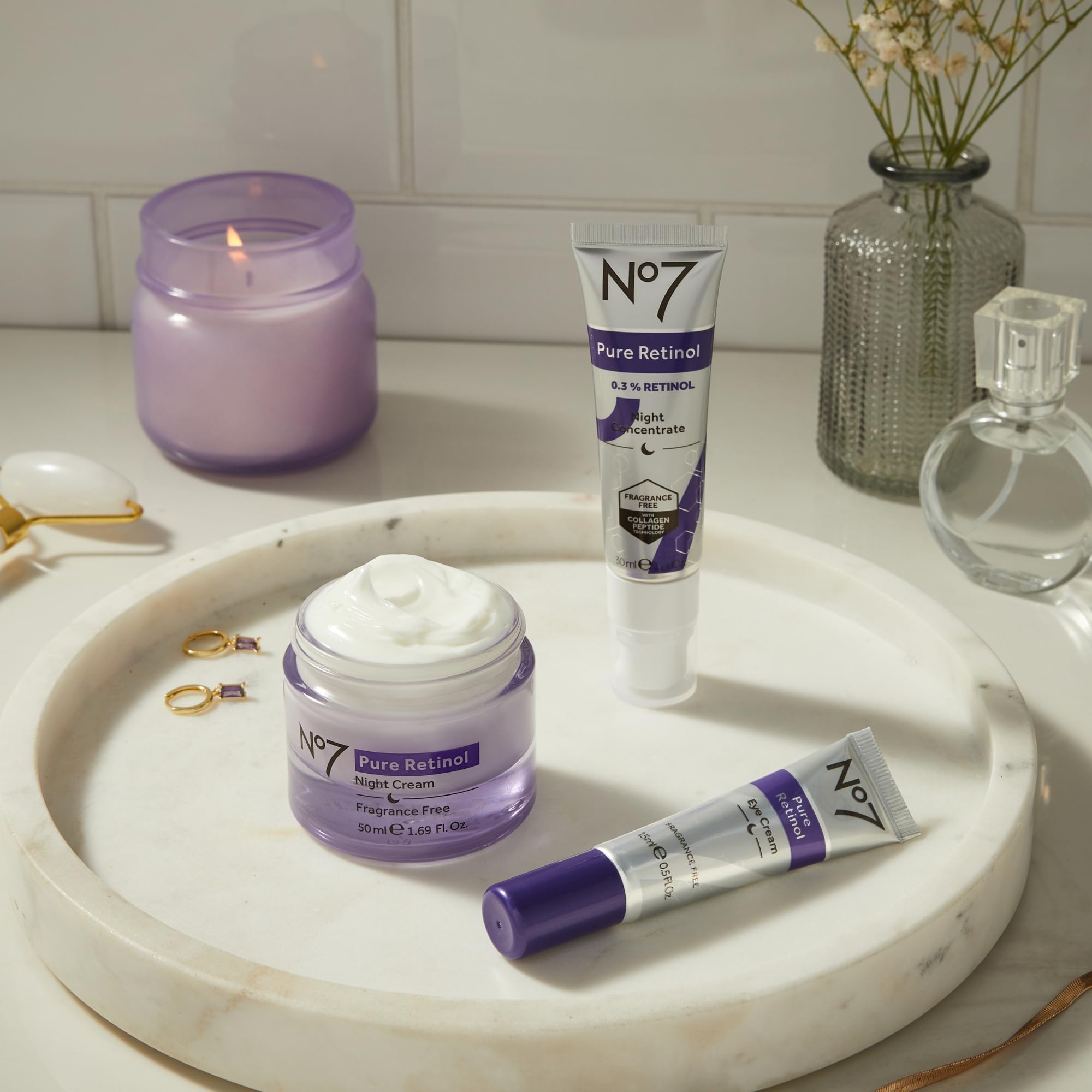 No7 Pure Retinol Eye Cream - Under Eye Cream for Wrinkles, Fine Lines & Puffiness with 0.5% Retinol - Infused with Shea Butter to Smooth and Hydrate Skin (0.5 Oz)