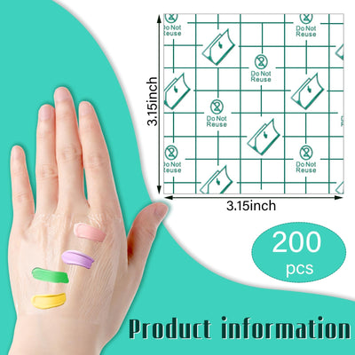 Linyuthia 200 Pieces Makeup Hand Palette Single Use Waterproof Makeup Mixing Palette Disposable Foundation Mixing Tray Adhesive Artist Cosmetic Tape for Women(3.15 x 3.15 Inch)