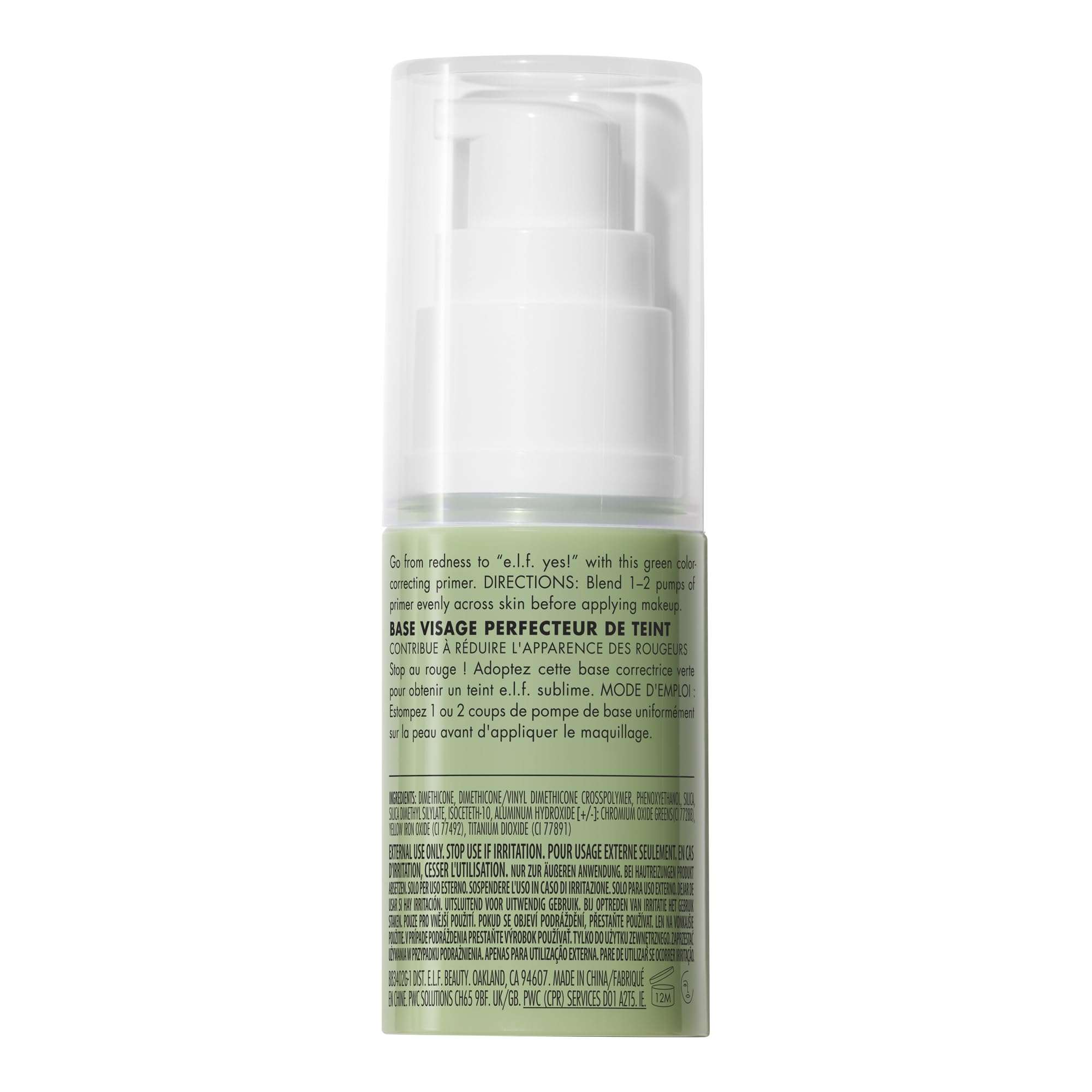 e.l.f. Tone Adjusting Face Primer, Makeup Primer For Neutralizing Uneven Skin Tones & Redness, Grips Makeup To Last, Vegan & Cruelty-free, Small