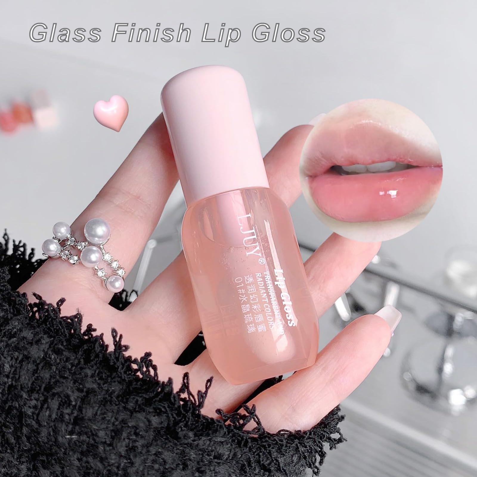 DENESTUP 3 Pcs Lip Gloss Oil Set, Mint Flavor Hydrating Lip Oil Glossy and Shiny Lip Primer Moisturizer Transparent Lipgloss for Women Girls (clear)