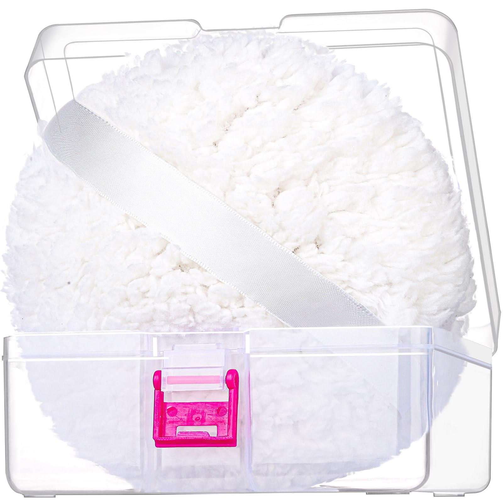 Gootaimi 6" Body Powder Puff, Powder Puff for Body Powder and Container, Fluffy Soft Large Powder Puff for Dusting White