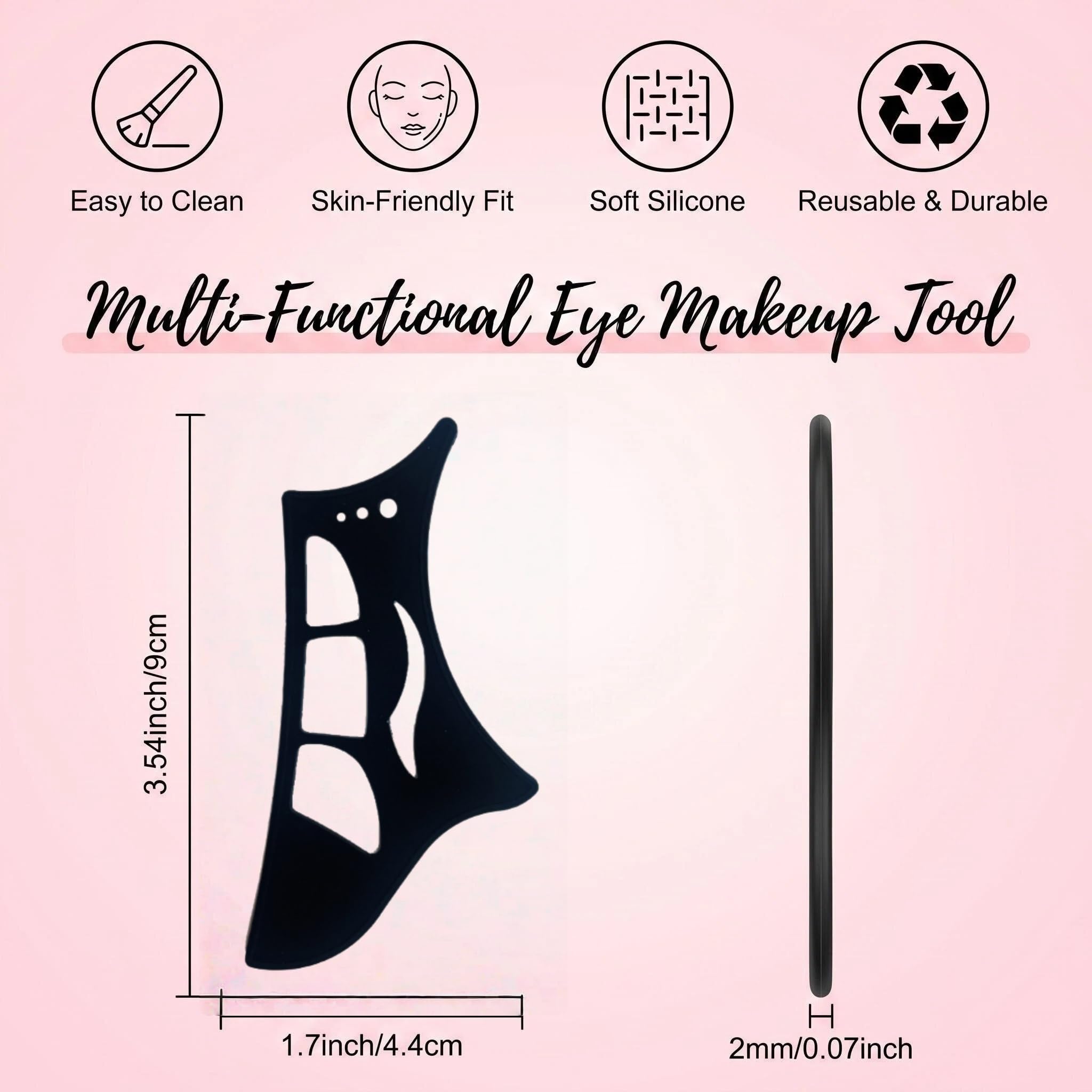 Makeup Template, 2 Pcs Black Winged Eyeliner Tool, Bendable Eye Stencil, Soft Silicone, Multi Scene Eye Makeup Auxiliary, Simple Daily Maintenance