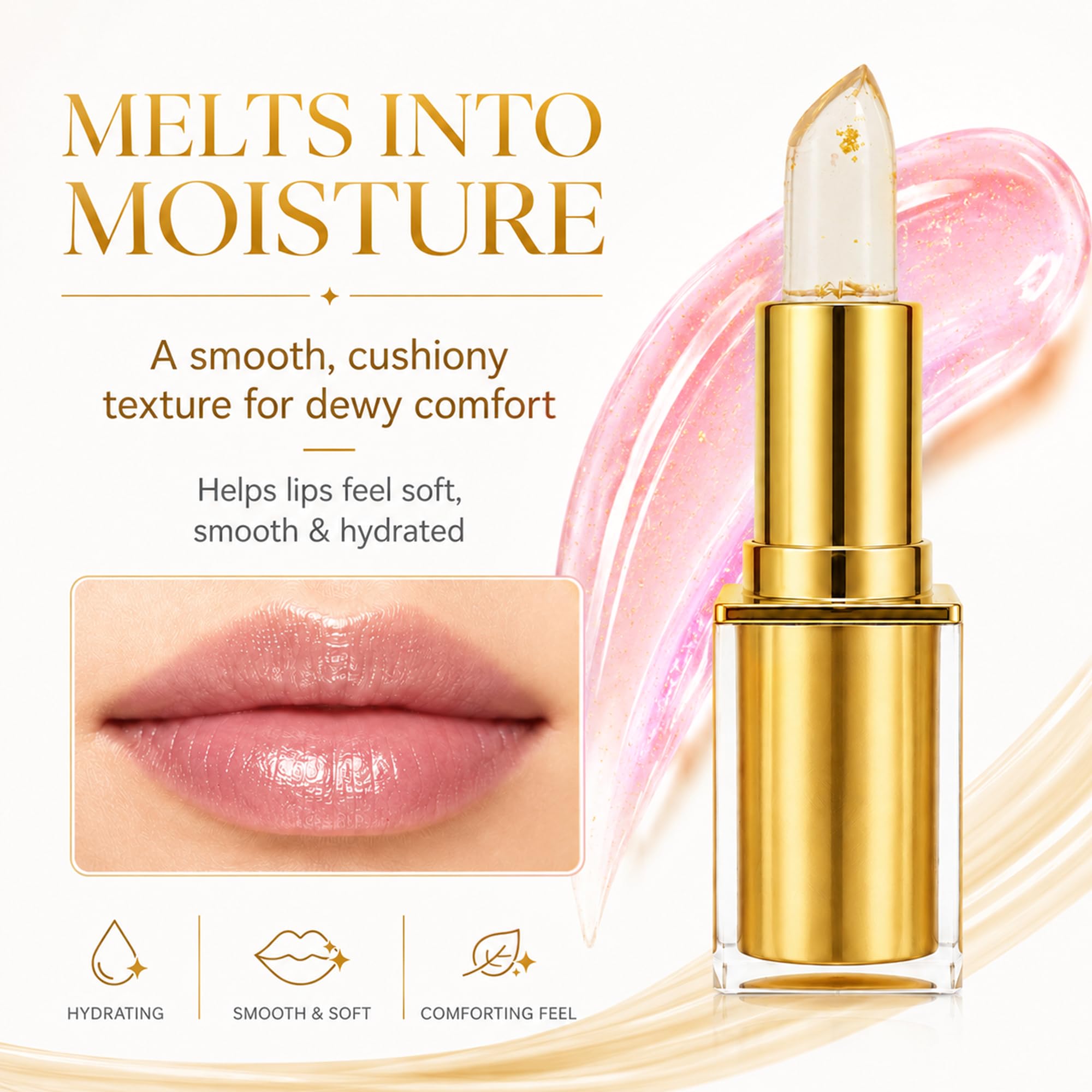 Areliaa Lipstlck pH Color Changing Lipstick 2 Pack, pH Reactive Lip Tint with Glossy Finish, Clear Moisturizing Lip Balm, Personalized Pink Shade for Daily Makeup