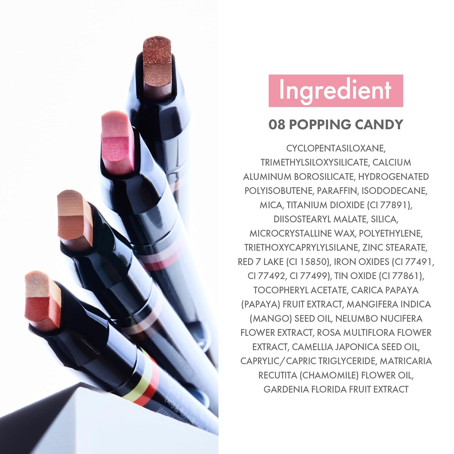 Blanc Double Shadow Stick - 48HR Long Lasting Dual-Tone Eye Shadow Pencil - Combines Glitter w/Soft Matte or Shimmer - Waterproof & Smudge-Proof Eyeshadow Makeup 0.05 oz (#08 Popping-Candy)