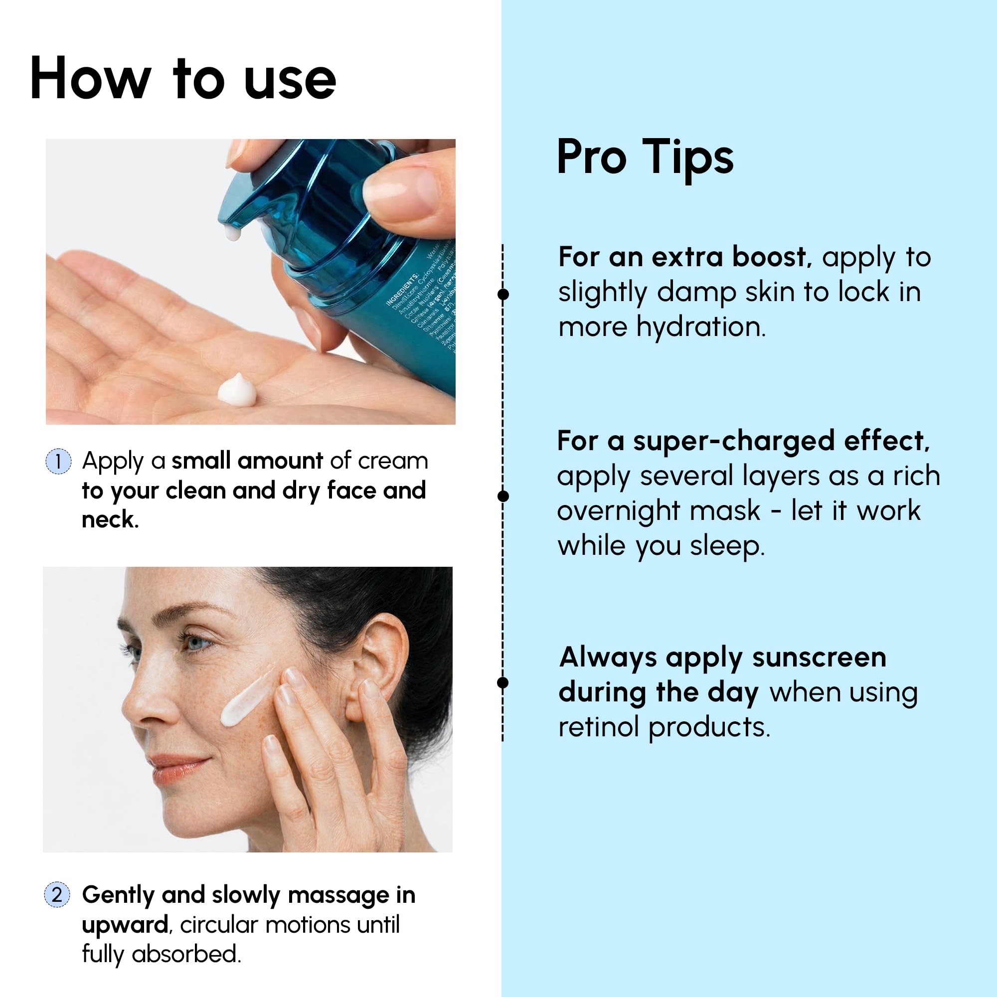 MAREE Face Moisturizer – Firming & Lifting Face Cream for Women with Collagen, Retinol & Hyaluronic Acid – Day & Night Anti-Aging Facial Wrinkle DD Cream Moisturizer for Dry Skin – Crema Para la Cara