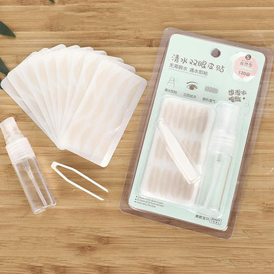 Glue-Free Invisible Double Eyelid Sticker, 2025 New Eye Lid Tape for Hooded, Waterproof Invisible Double Eyelid Tape, Natural Fiber Lace Eyelid Lifter Strips, for Natural Makeup (3Pcs S)