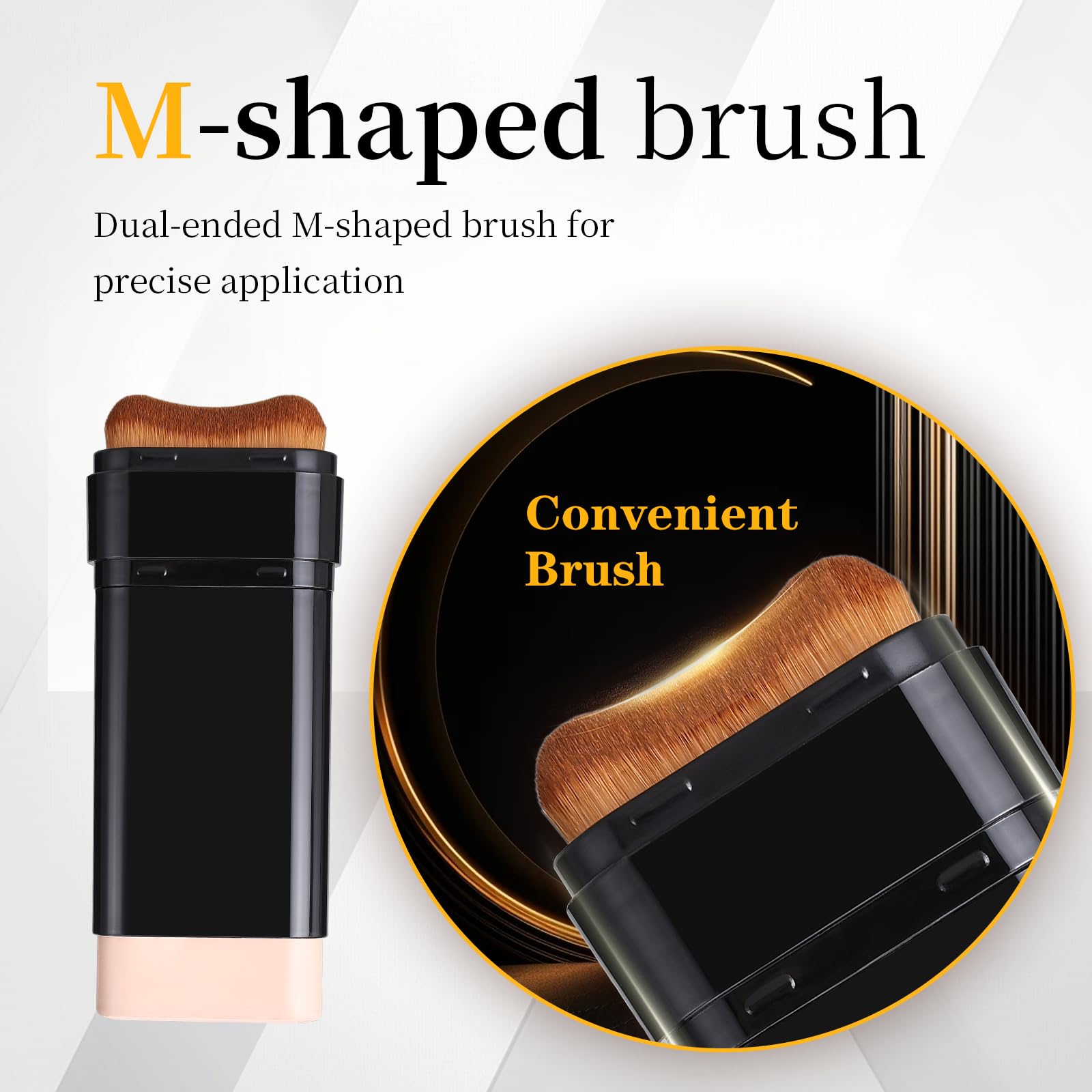 3 In 1-Luxury Anti-Wrinkle Foundation Stick SPF 50+ with Brush, Hydrating Non-Sticky Matte Foundation Stick, Travel Size Defense Face and Body Sunscreen Lotion, 1.42 Fl Oz