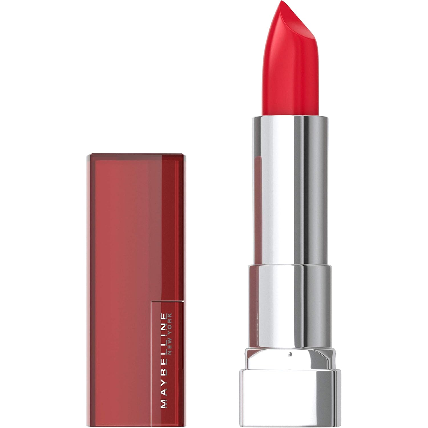 Maybelline Color Sensational Lipstick, Lip Makeup, Matte Finish, Hydrating Lipstick, Nude, Pink, Red, Plum Lip Color, Divine Wine, 1 Count