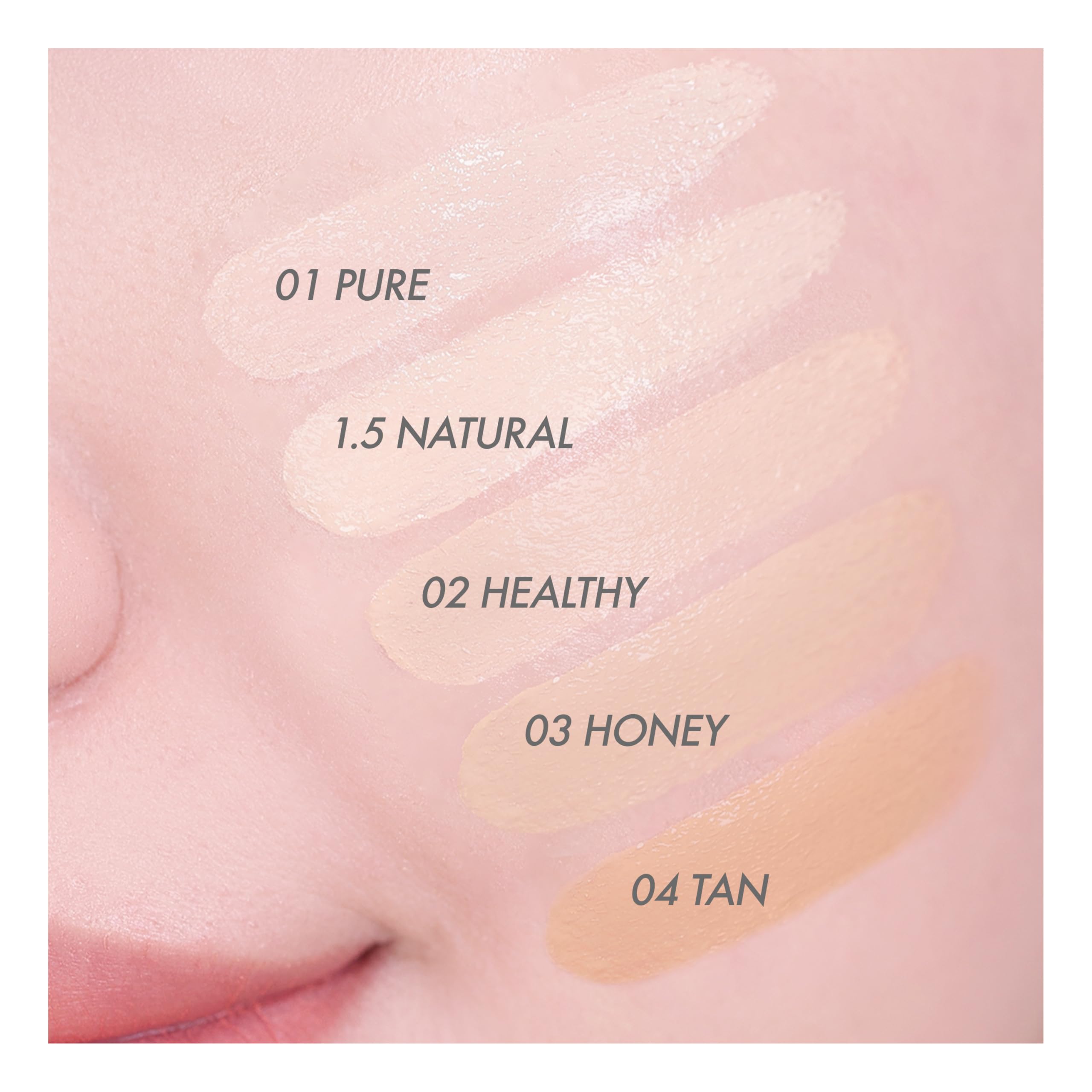 AMUSE SEOUL Dew Power Vegan Cushion Foundation (01 PURE) - Semi Glow, Full Coverage, Dewy Finish, Long Lasting, Lightweight, Smooth Radiant Skin, Vegan, Korean Beauty Makeup