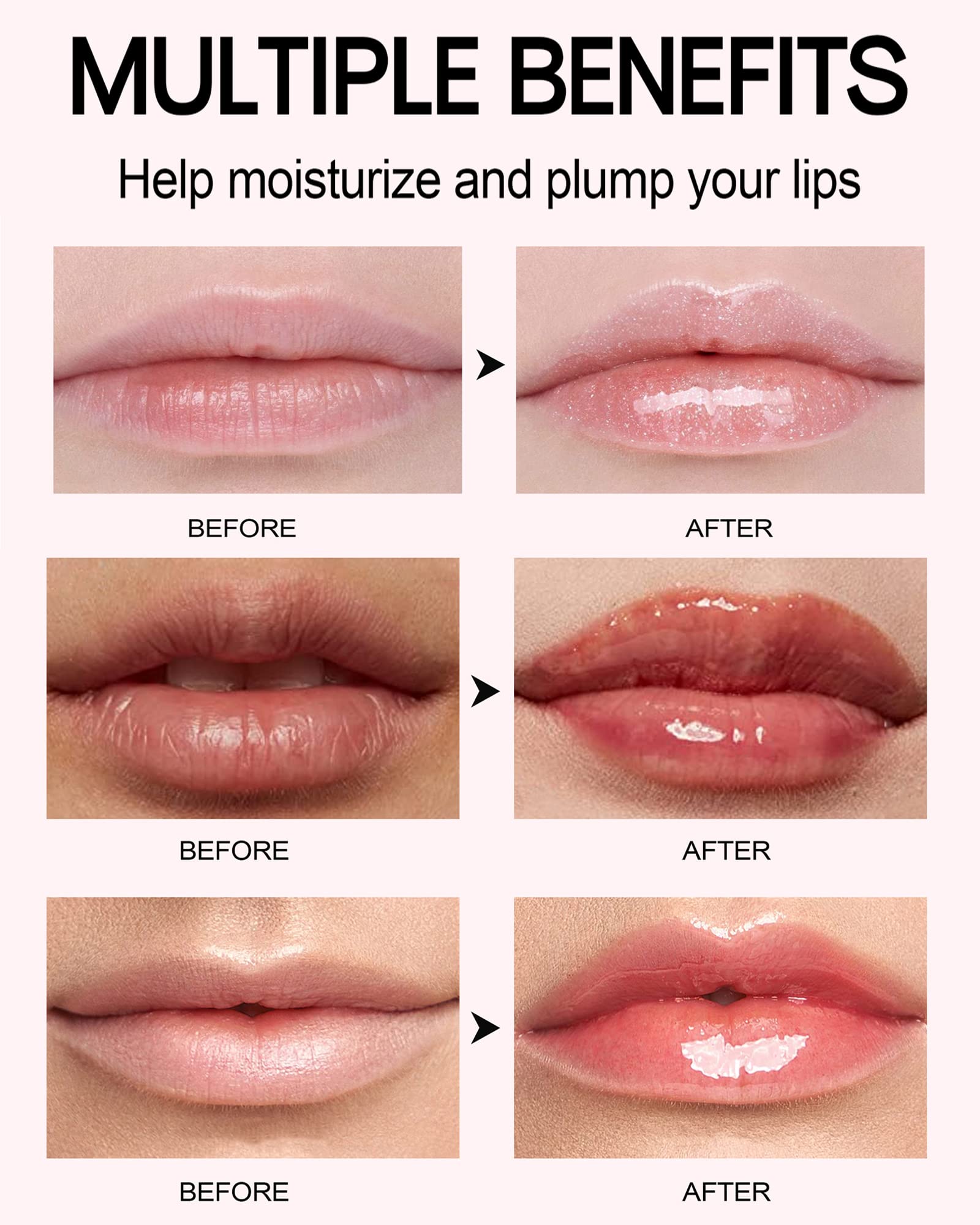 Easilydays Lifting Gloss, Spicy Lip Plumping Booster Lip Gloss Glossy Lipstick, Hydrating, Volumizes, High-Shine, Fuller Plumper Lip Mirror Lip Glaze, Plump & Pout Lip Plumper for Women Girls (#01)
