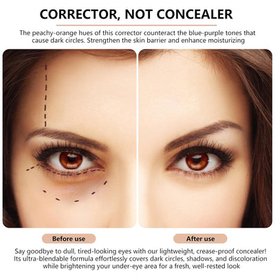 Eye Corrector, Under Eye Color Corrector for Dark Circles with Peach Undertones, Tinted Mineral Eye Cream for Hydrating Care