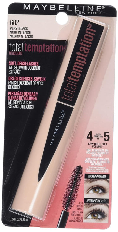 Maybelline New York Total Temptation Washable Mascara, Very Black, 0.27 fl. oz.
