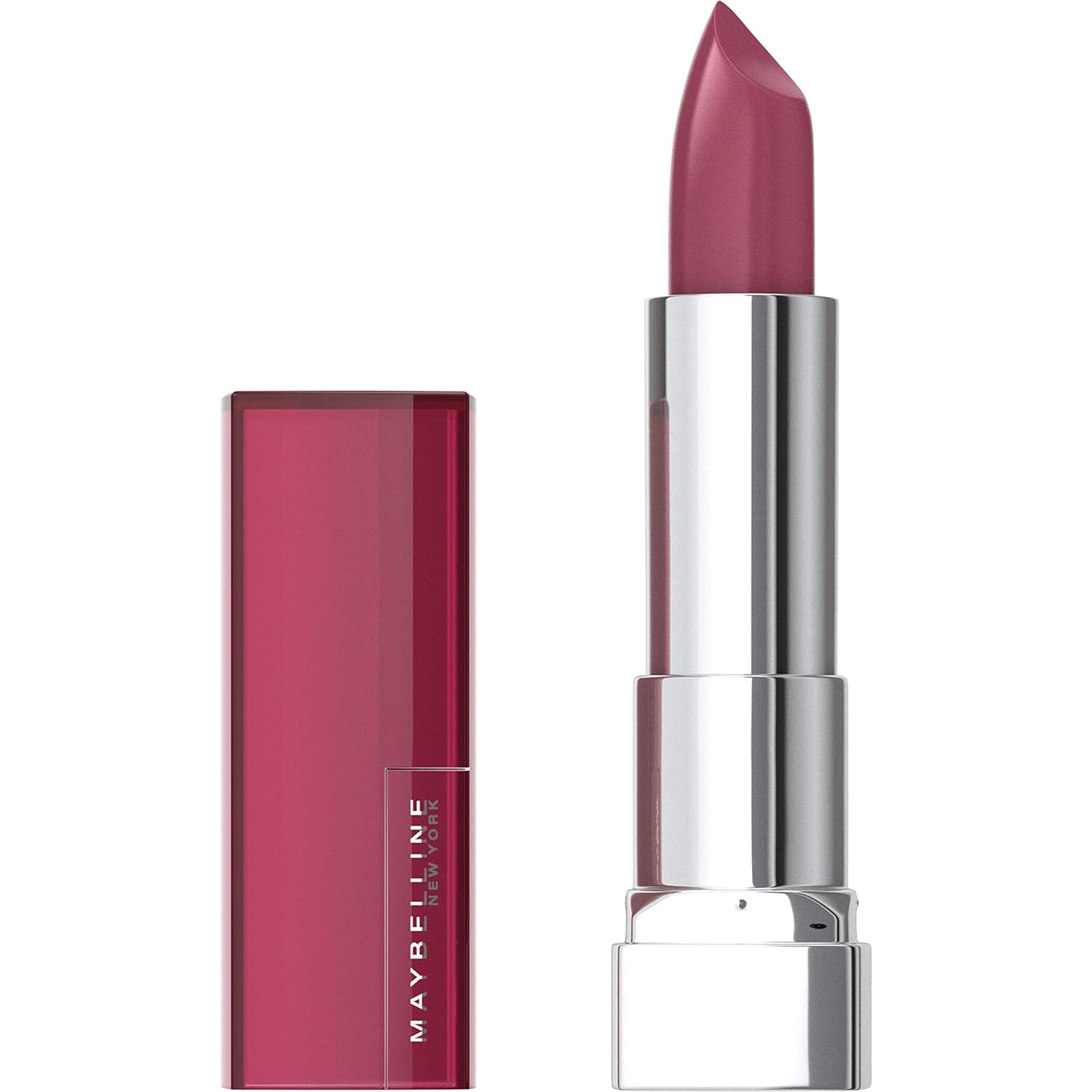 Maybelline Color Sensational Lipstick, Lip Makeup, Matte Finish, Hydrating Lipstick, Nude, Pink, Red, Plum Lip Color, Divine Wine, 1 Count