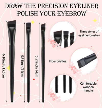 12 Pcs Brow Tint Brush Set, Multi-use Eyebrow Tint Brush Angled Precision Thin for Brow Tinting Eyeliner Application