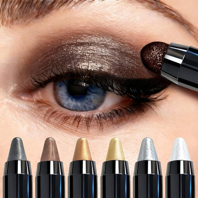 6 Pcs Eyeshadow Stick Shimmer Eye Shadow Set with Retractable and Blendable Eye Shadow Stick for Long-Lasting Colorful Eye Makeup