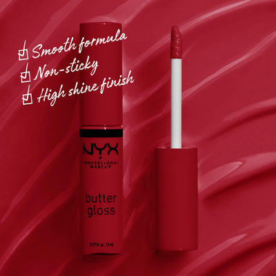 NYX PROFESSIONAL MAKEUP Butter Gloss, Non-Sticky Lip Gloss - Rocky Road (Wine)