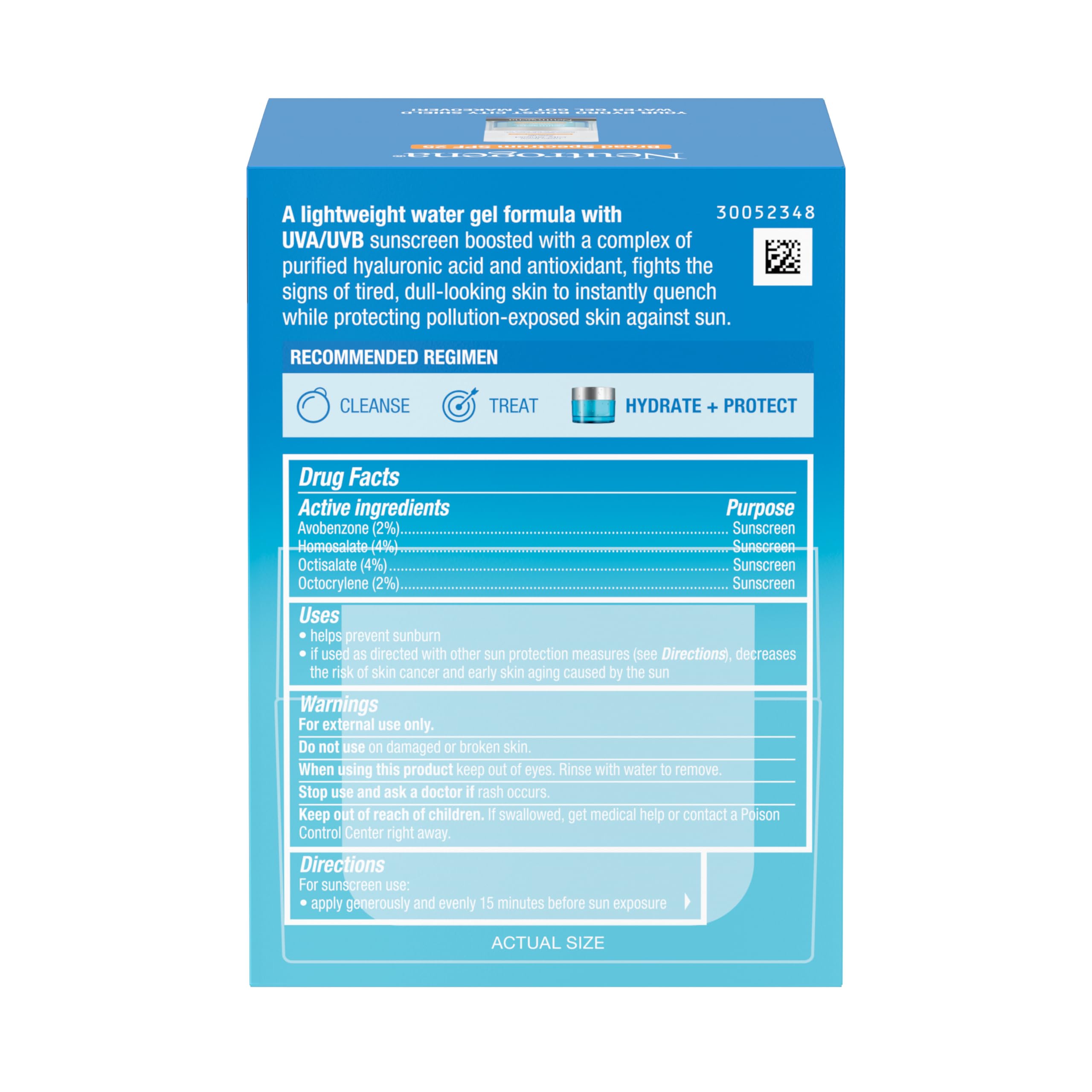 Neutrogena Hydro Boost City Shield Water Gel Face Moisturizer with Broad Spectrum SPF 25, Hydrating Facial Sunscreen with Hyaluronic Acid, Oil-Free and Non-Comedogenic Face Lotion, 1.7 oz