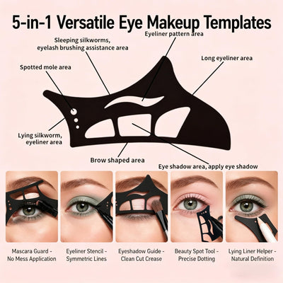 Makeup Template, 2 Pcs Black Winged Eyeliner Tool, Bendable Eye Stencil, Soft Silicone, Multi Scene Eye Makeup Auxiliary, Simple Daily Maintenance