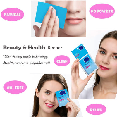 2 Packs Oil Blotting Sheets for Face (120 Sheets) - Oil Absorbing Blotting Papers for Oily Skin, Makeup-Friendly & Portable Oil Wipes