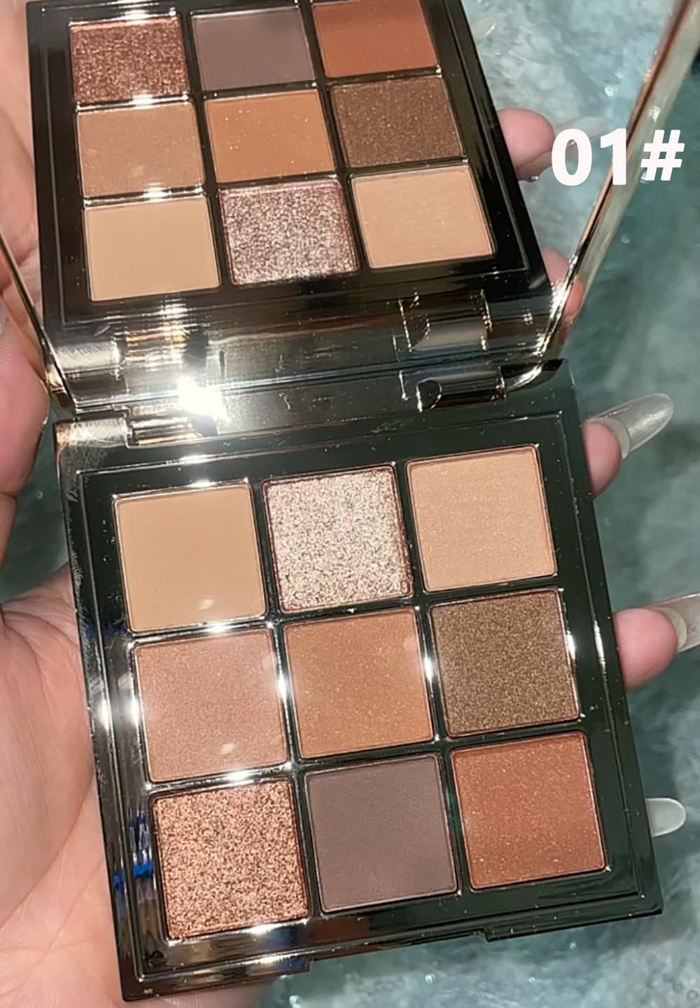 9 Colors Eyeshadow Palette, Matte & Shimmer & Glitter Eye Shadow, Highly Pigmented Silky Smooth Powder Waterproof Long Lasting Makeup Palettes. (Color 1)