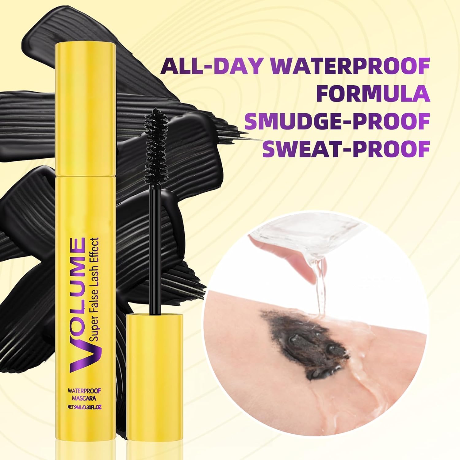 2pcs Bubble Mascara,Volume and Length,Washable Mascara Waterproof,Smudge-Proof & Clump-Proof Formula for Volumizing and Lengthening Natural Lashes, All-Day Wear