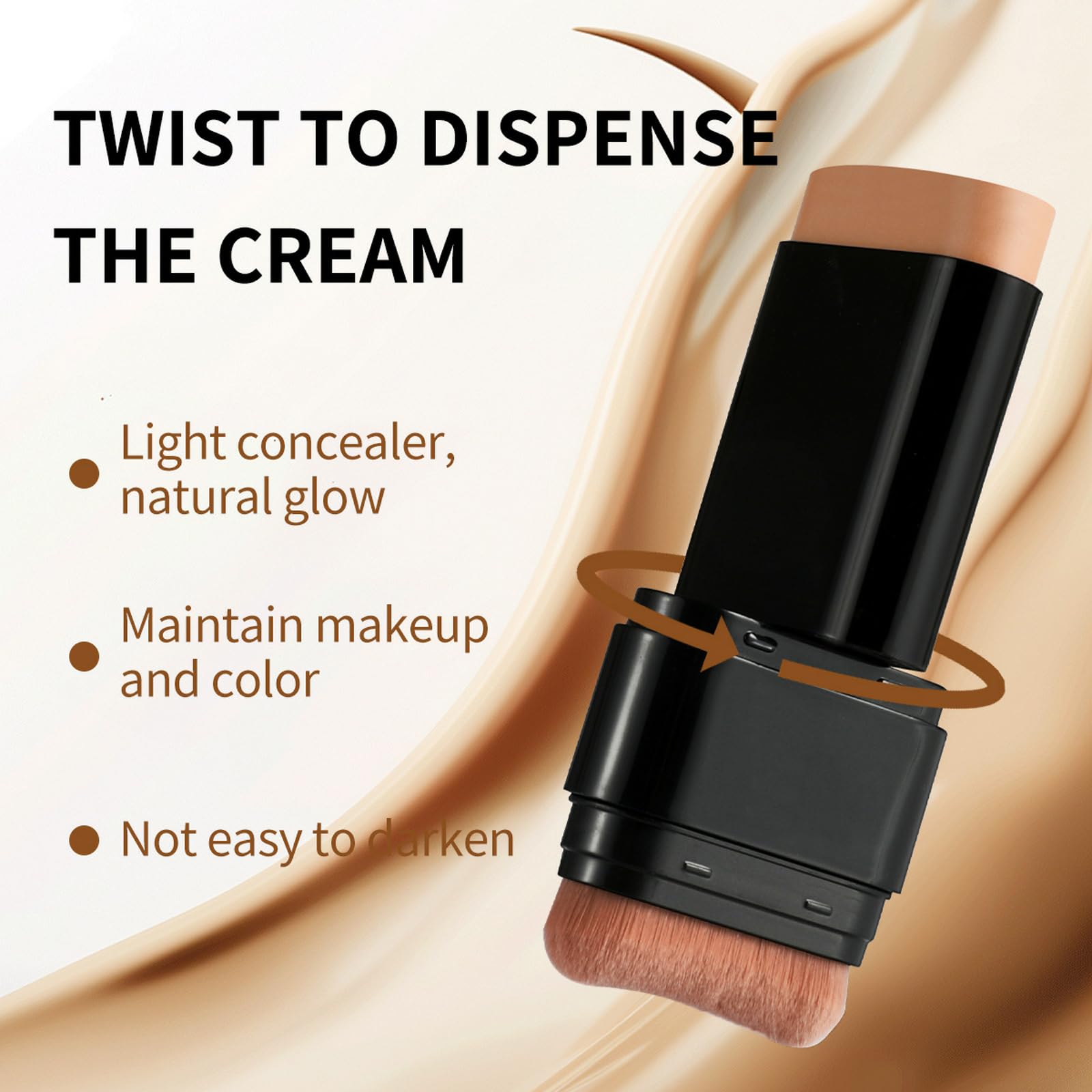 Foundation Stick, 2 in 1 Dual-Ended Long-Lasting Concealer Korean Foundation Contour Stick, Waterproof Contouring foundation with Brush, Full Coverage Matte Finish for Face Makeup(05#DEEP WHEAT COLOR)