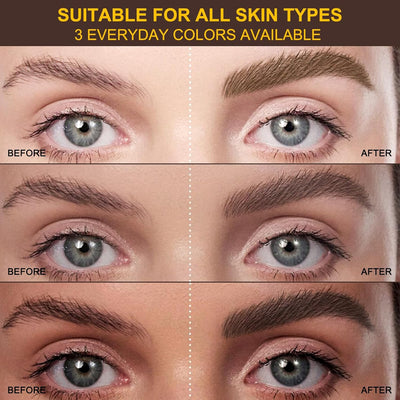 Microblading Eyebrow Pencil - Amazing 2-in-1 Dual-Ended Eyebrow Pen with 2-Fork-Tip and Precise Brush-Tip - Waterproof Eyebrow Pen for Natural Hair-Like Brows That Lasts All Day, Dark Brown