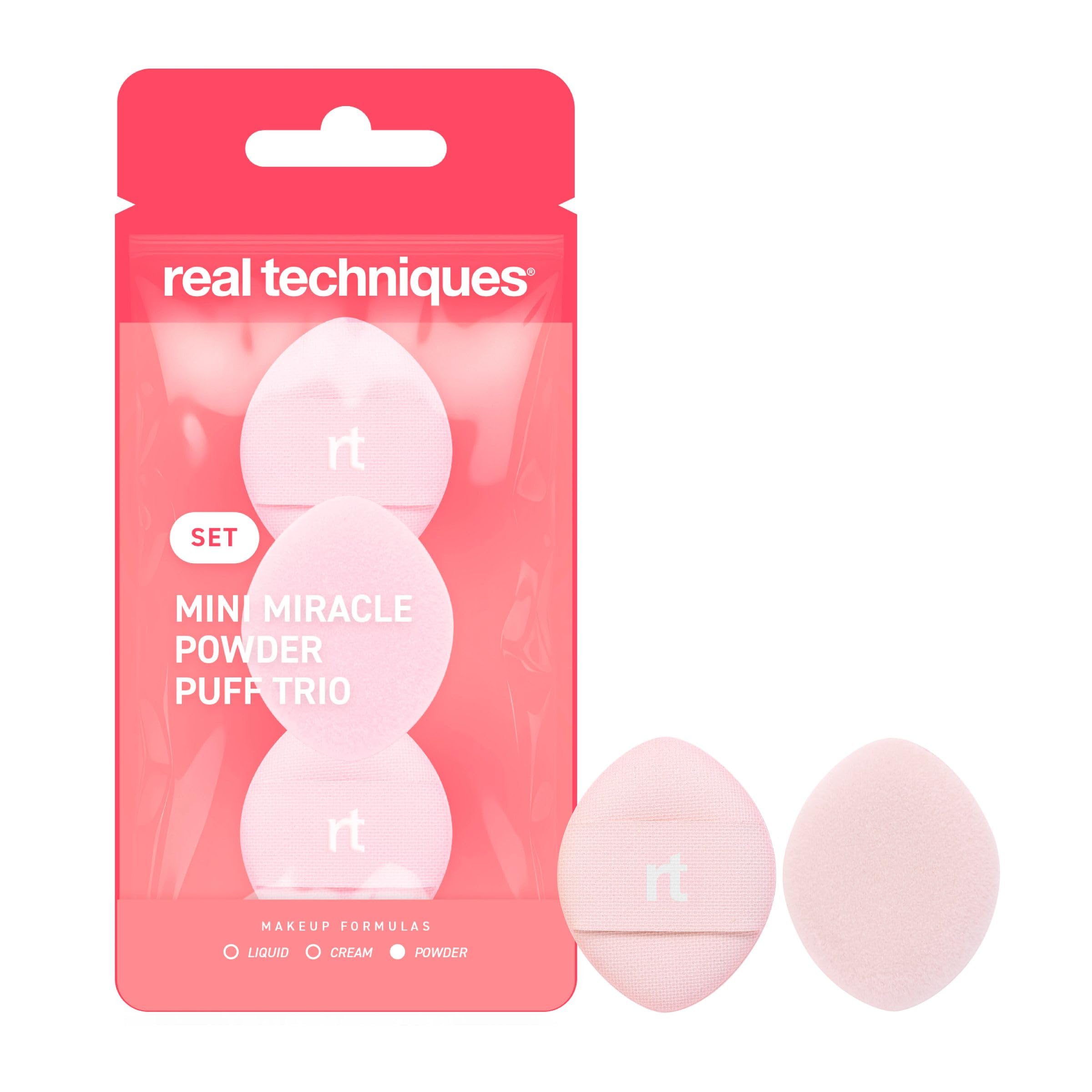 Real Techniques Mini Miracle Powder Puff Trio, 3 Pack