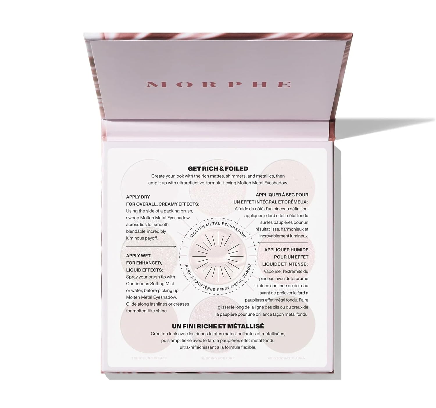 Morphe Rich & Foiled Artistry Palette - 9-Pan Metallic Eye Makeup Palette with Luxe Mattes, Shimmers, and Foil-Finishes - Mauve & Pink Colors with Luminous Shine - Rose to Fame (0.35 oz)