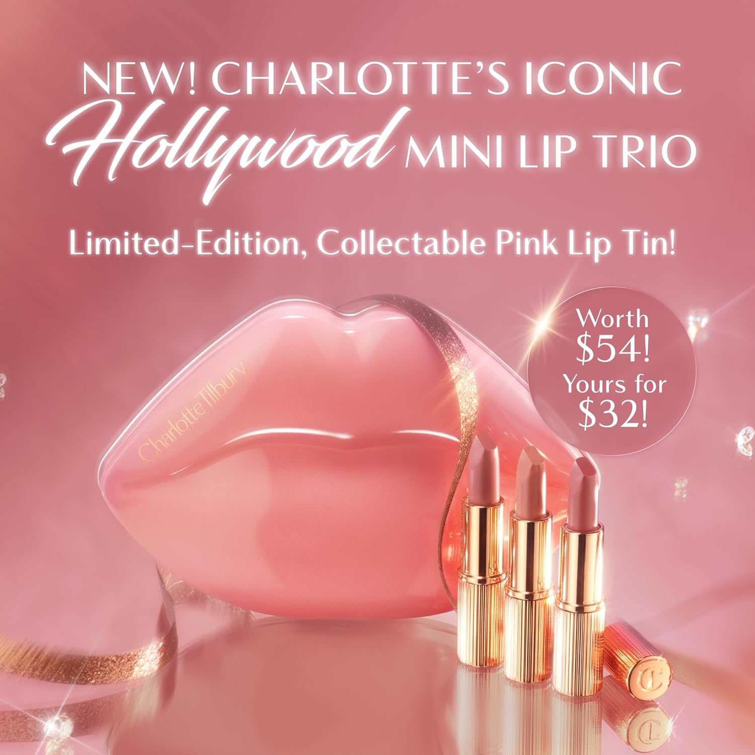Charlotte Tilbury K.I.S.S.I.N.G Lipstick - Moisturizing & Hydrating Lipstick with Light-Diffusing Pigments for a Luminous Finish & Fuller-Looking Lips