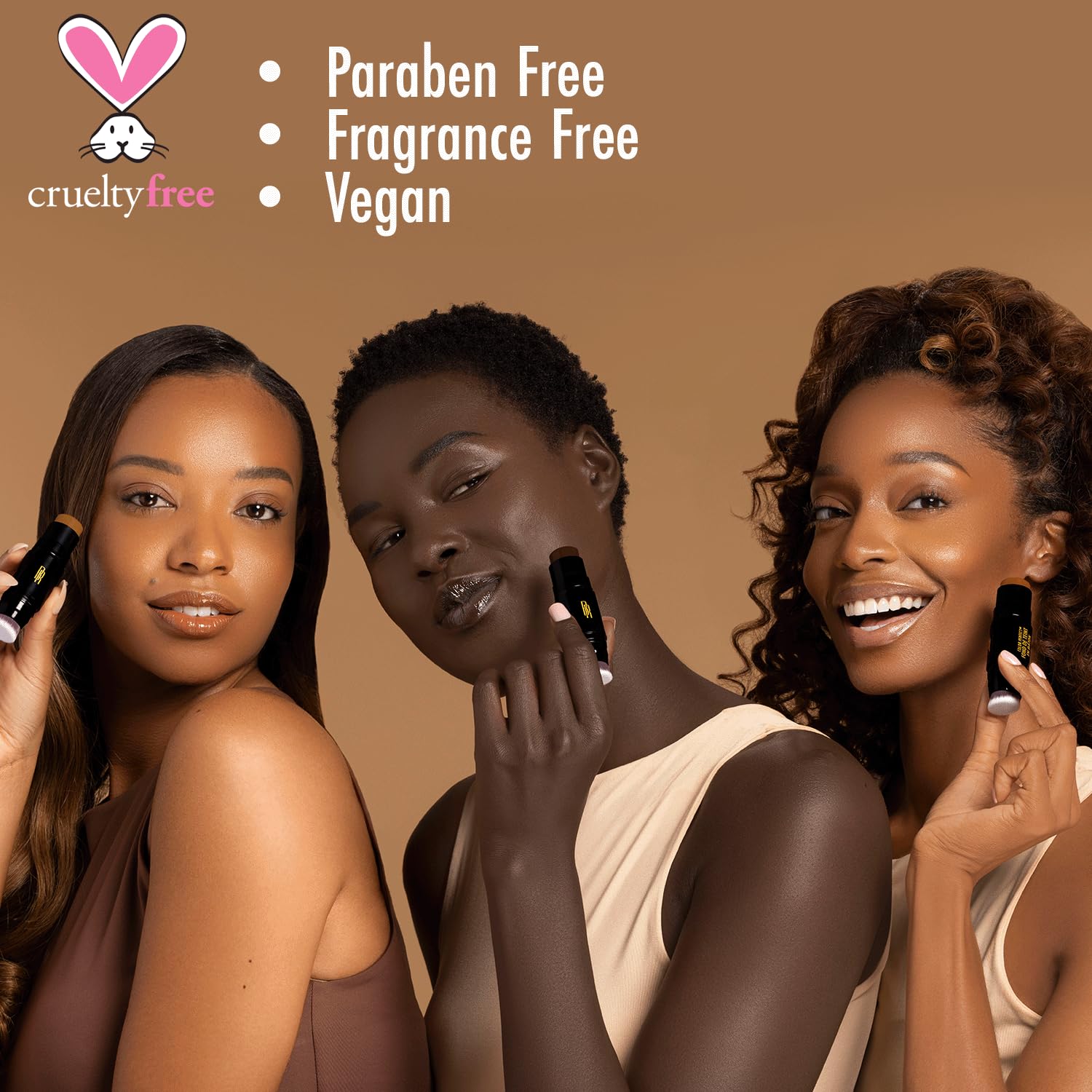 Black Radiance Color Perfect Foundation Stick with Soft Brush Applicator Duo – Buildable, Blendable Versatile Pigment-Rich Formula - Brownie