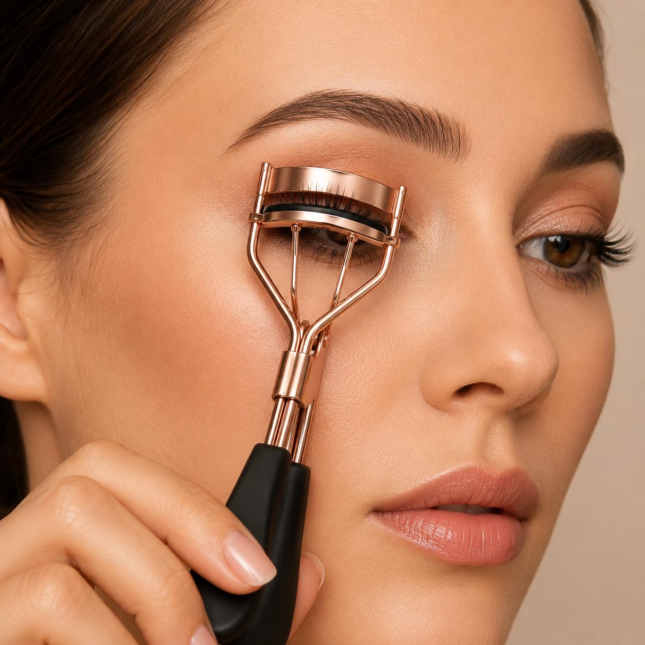 Portable Eyelash Curler with 15 Silicone Pads, Reusable Stainless Steel Lash Curling Tool for Extensions & DIY