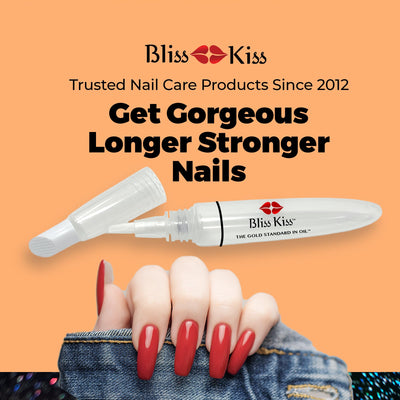 Bliss Kiss Refillable Cuticle Oil Pen with Cuticle Pusher for Nails | Empty 8 ml Nail Oil Pen with soft brush applicator | No Leaks 1-Pack