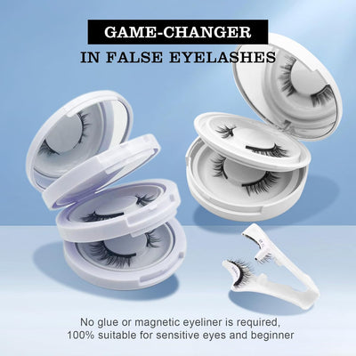 Hunnyfit Magnetic Lashes,2025 New Magnet Eyelashes with Applicator Natural Look,No Glue Needed Reusable Eyelashes Kit for Women(02+04)