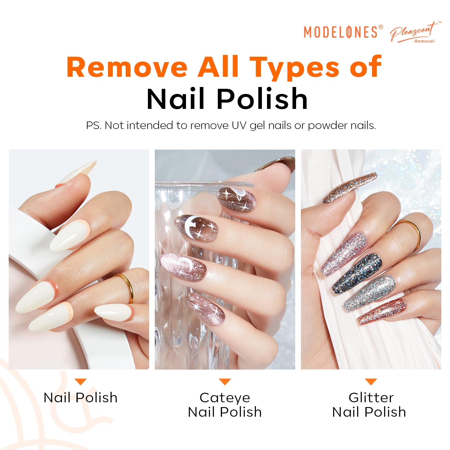 Modelones Nail Polish Remover Pot with Two Sponge-Top Lid, Acetone-Free Fingernail Polish Removal with Jojoba Oil Gentle, Non-Drying, Nourishing and Hypoallergenic Formula for Home Nail Art 2.71 FlOz