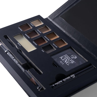 W7 Brow King Ultimate Eyebrow Kit - Shape, Define & Groom Palette - Professional Makeup Set