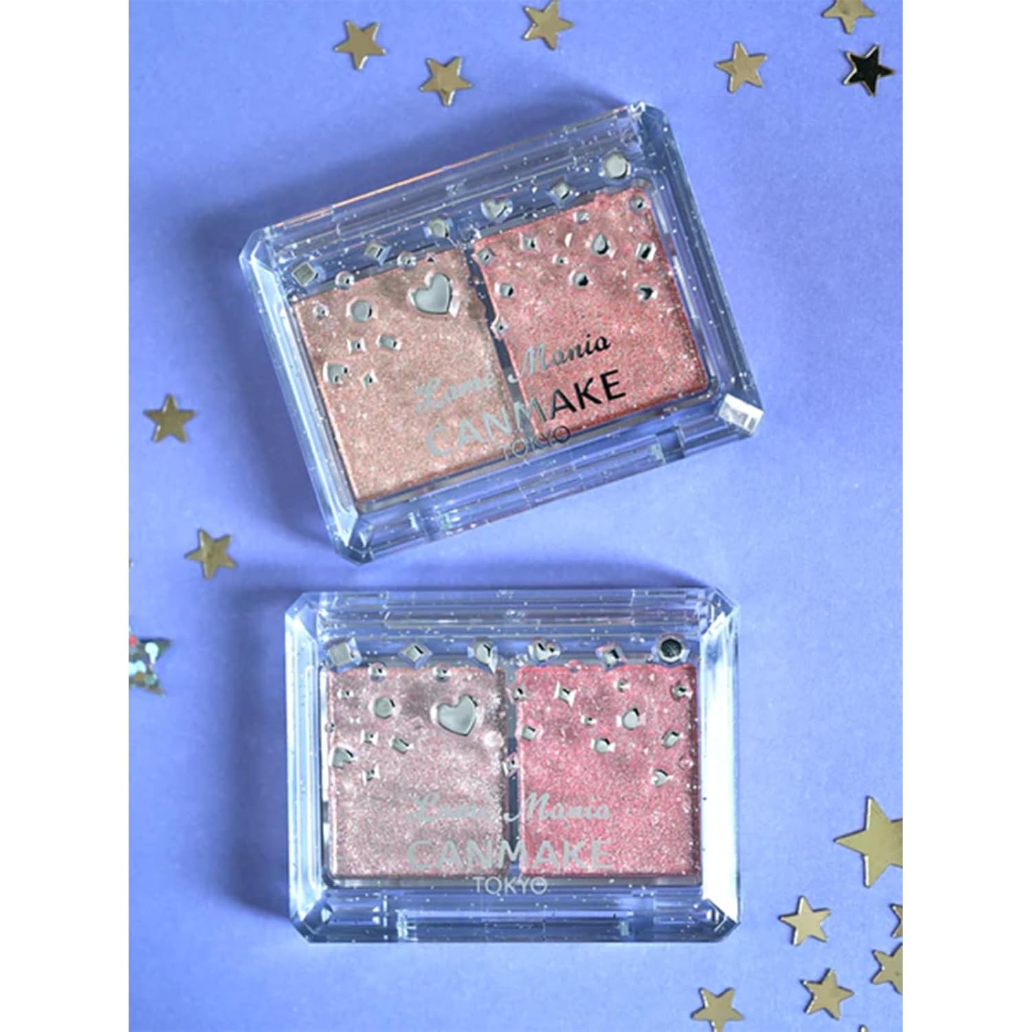 CANMAKE Lamé Mania - Eye Shadow Glitter Shiny Pearl 2 Colors - 0.13oz (3.7g) (02 Pink Poodle)