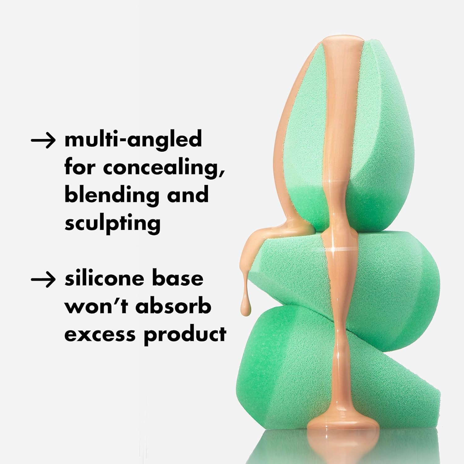e.l.f. Angled Silicone Face Sponge, Angled Design For Cream & Liquid Blush, Bronzer, Foundation & Concealer, Vegan & Cruelty-free