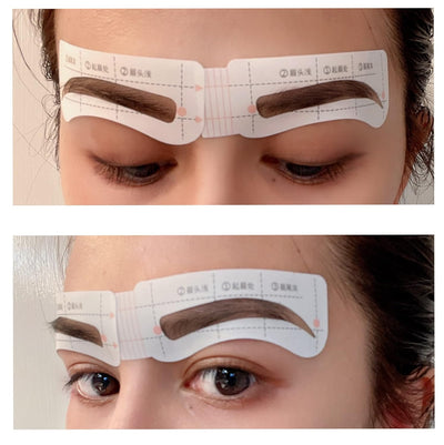 ONE STYLE/SHAPE SELF ADHESIVE [26-PIECES] EYEBROW STENCIL, HANDS FREE SHAPER, & MAKEUP | NATURAL LOOK & PERFECT EYEBROWS SHAPE EVERYTIME!