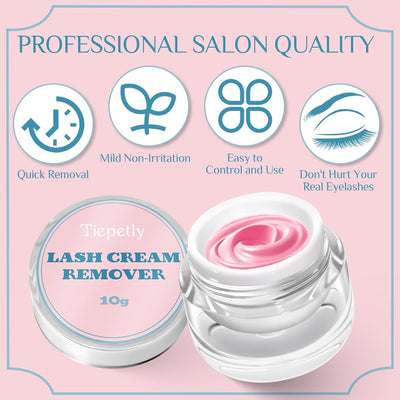 Tiepetly Lash Extension Remover 10g, Powerful Lash Glue Remover for Eyelash Extension, Gentle Remove for Professional or Salon