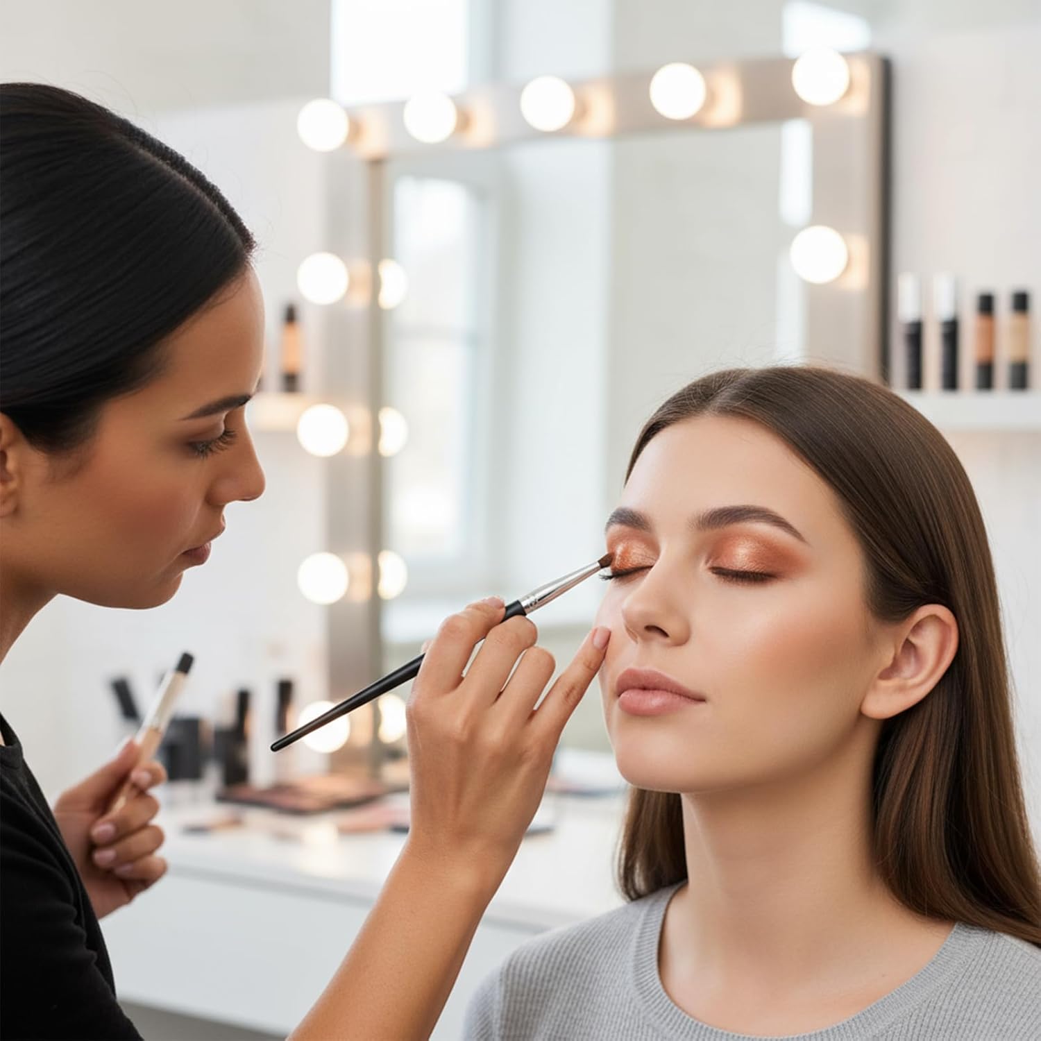 7-Piece Set Angled Eyeliner Brush, Multifunctional Practical Eye Brushes for Makeup Professional Makeup Brush Set for Women Girls Cosmetic Applicators