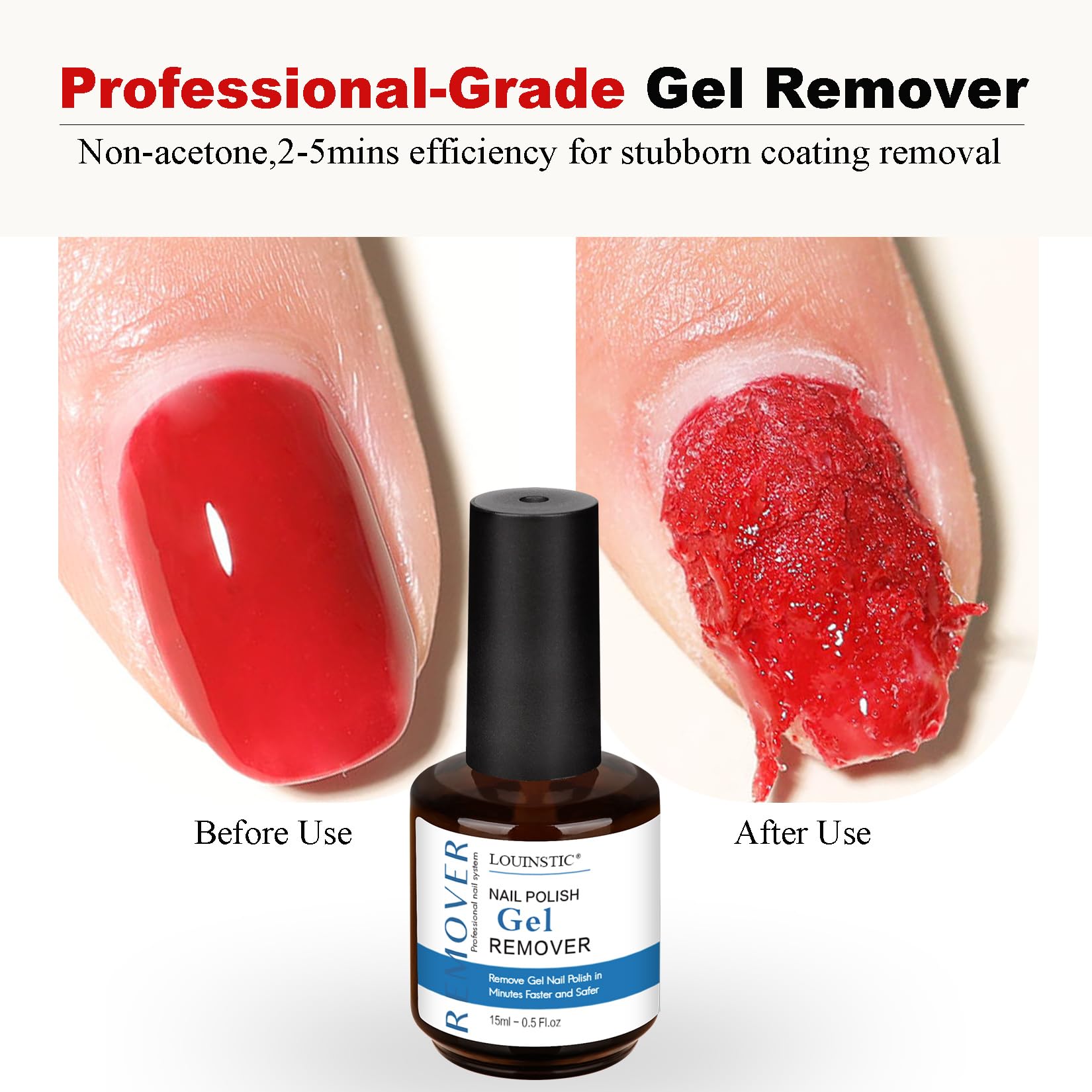 Gel Nail Polish Remover,Gel Remover for Nails No Need to Soak or Wrap, Quickly Remove Nail Polish in 2-5 Minutes, Professional Nail Remover Kit