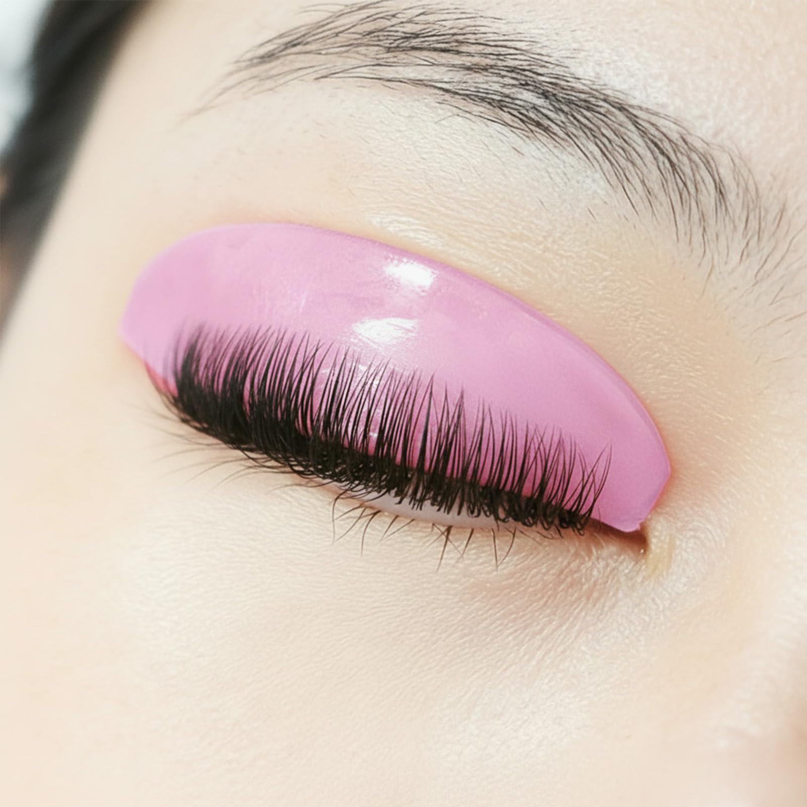 12Pcs Lash Lift Shields Flat, 1mm Thin Korean Lash Lift Pads for Eyelash Straightening and Lifting Super Sticky Glueless Reusable Silicone Lashes Rods for Eyelash Perm Lamination Salon Use(Rose)