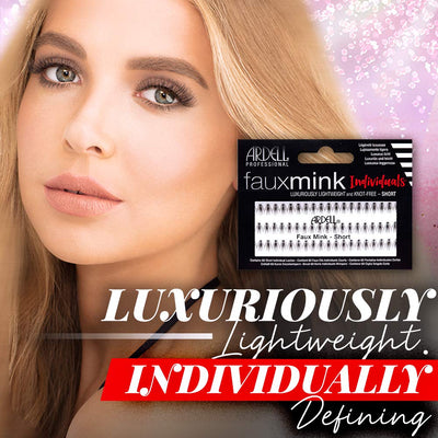Ardell Faux Mink False Eyelashes, Individual Lashes Short, Black - Natural Look DIY Lash Clusters, Eyelash Extensions, 4 Pack