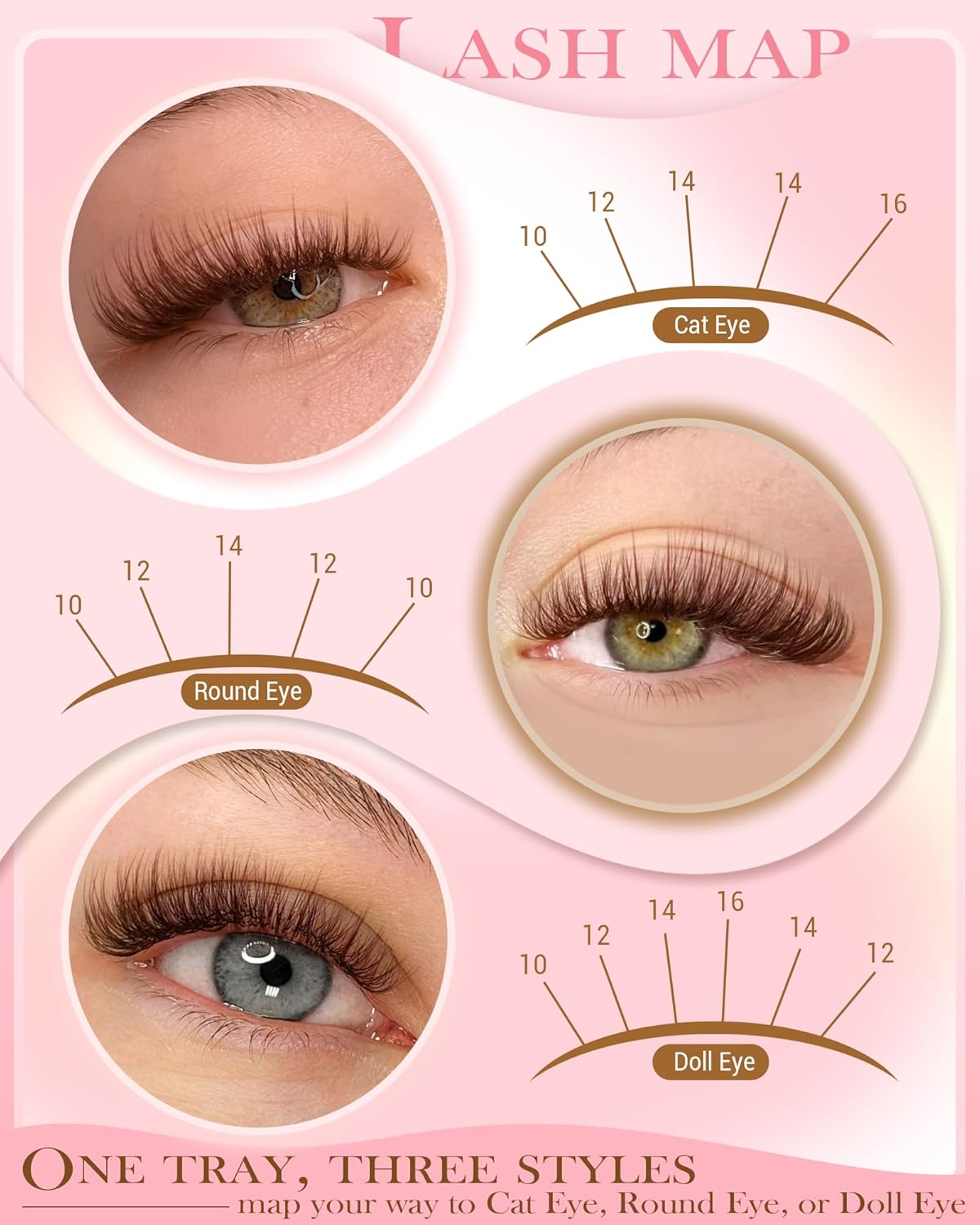 Brown Wispy Lash Clusters Kit Natural Eyelashes Clusters Kit Cluster Eyelash Extensions 10-16mm C Curl Cluster Lashes DIY Eyelash Clusters Waterproof Individual Lash Extension Kit with Brush