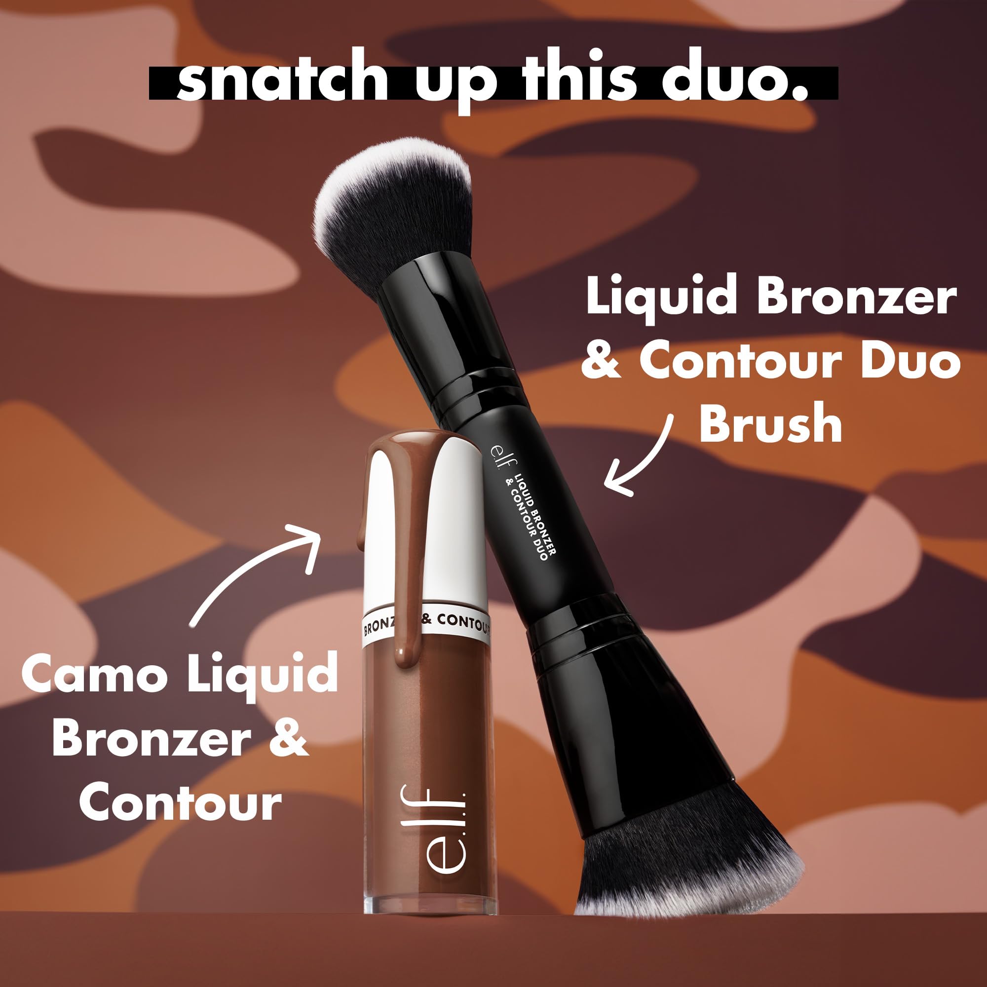 e.l.f. Camo Liquid Bronzer & Contour, Silky Pigmented Formula, Long-Lasting Glow for A Sun-Kissed, Sculpted Finish, Vegan & Cruelty-Free, 2 Fair/Light