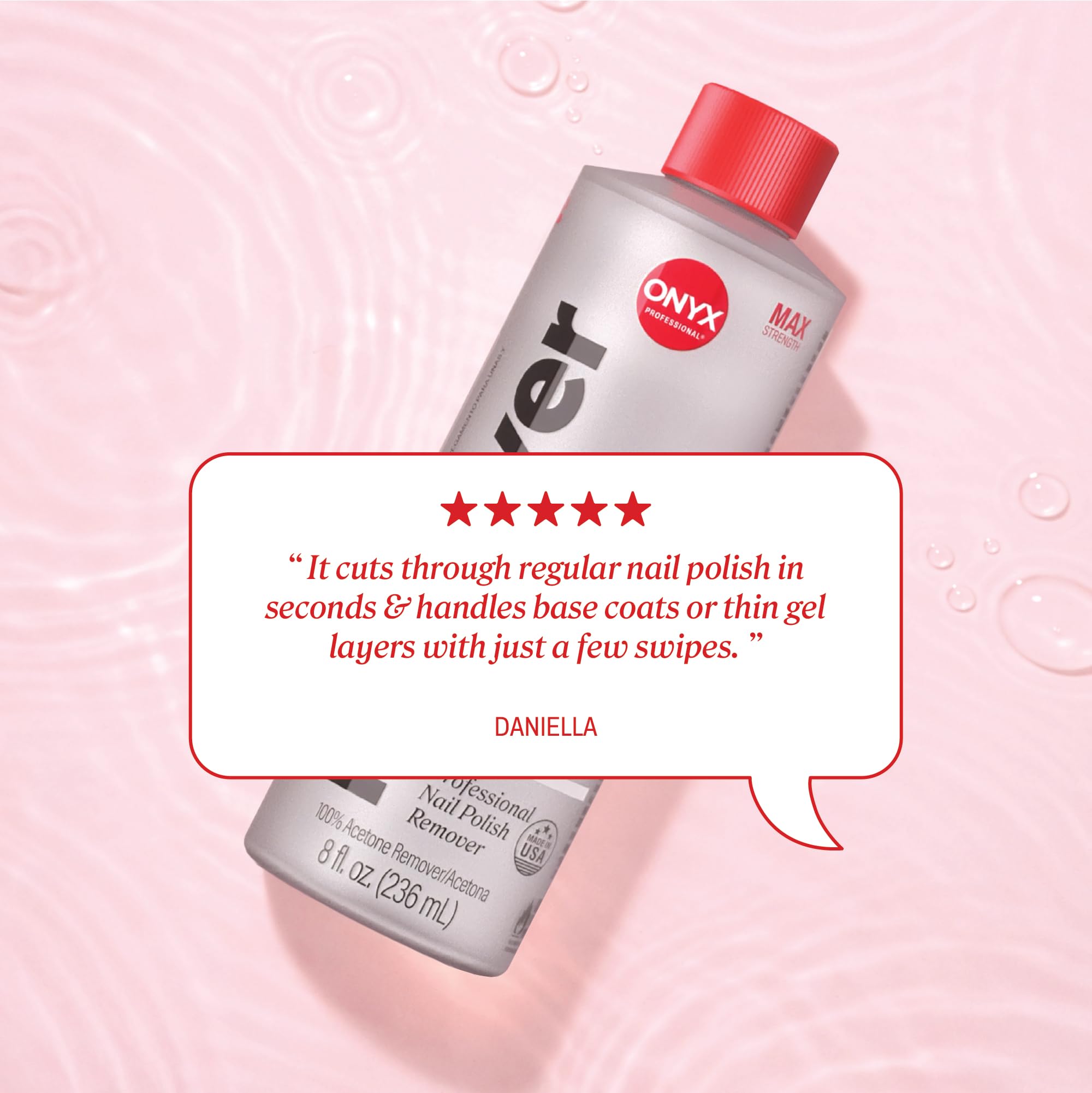 Onyx Professional 100% Pure Acetone Nail Polish Remover Kit with 7 inch Nail File, 8 fl oz - Made in USA, Maximum-Strength Gel Polish Remover, Artificial & Glitter Nail Polish