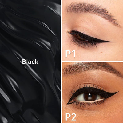 Magnetic Eyeliner Stamp - 2 Styles Winged Cat Eye Stencil, Waterproof Liquid Eye Liner Pen for Beginners, Dual Winged Tips for Left & Right Eyes
