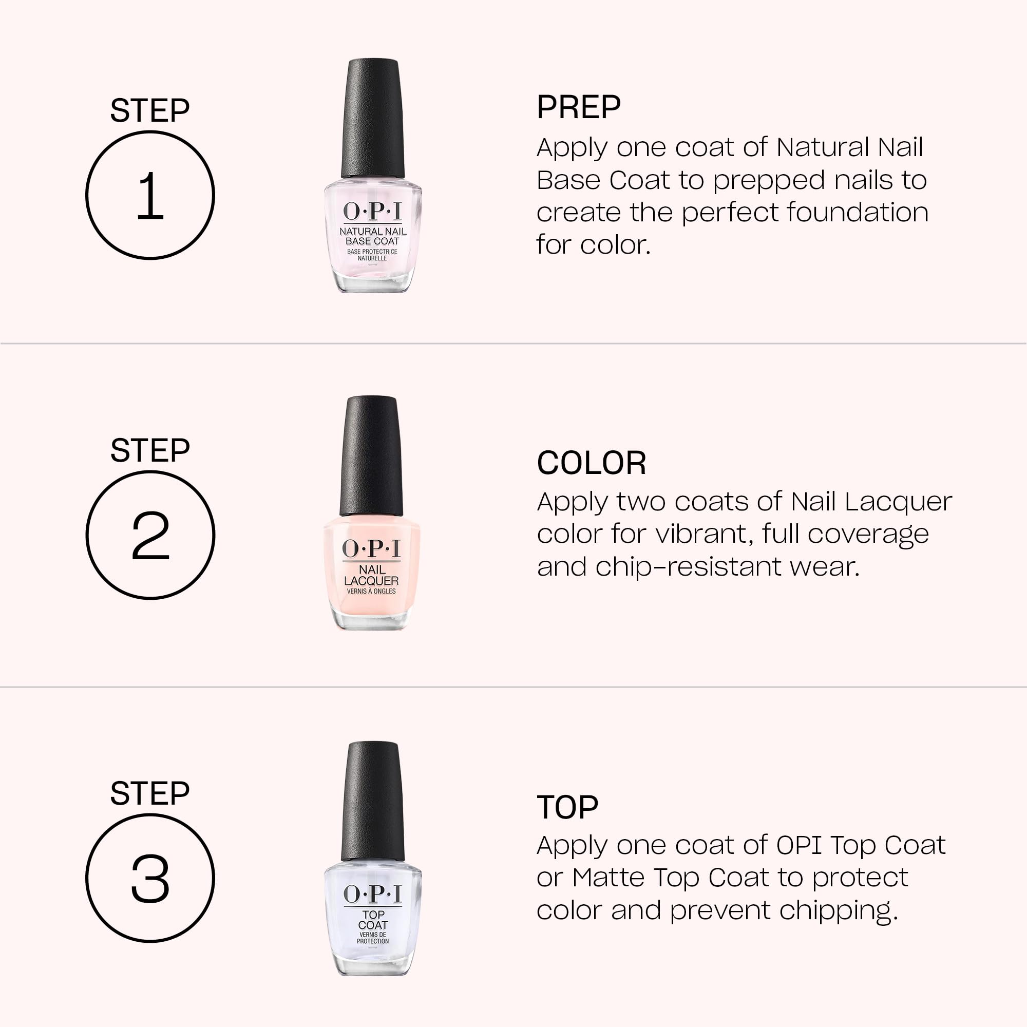 OPI Nail Lacquer Bubble Bath | Sheer Nude Pink Crème Chip Resistant Nail Polish | Fast Drying, Streak Free